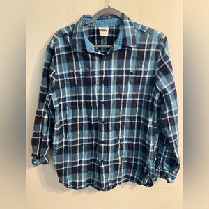 Men's The North Face Arroyo Storm Blue Plaid Lightweight Flannel Shirt Sz Large